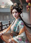 DALL·E 2024-08-28 16.09.19 – A young noblewoman from ancient times, elegantly dressed in luxurious Hanfu attire, exuding beauty, yet she appears energetic and strong-willed. Her p